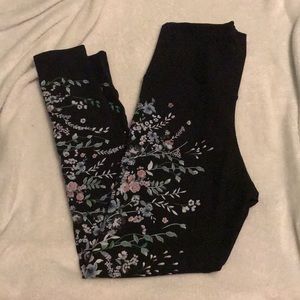 high waisted flower print leggings